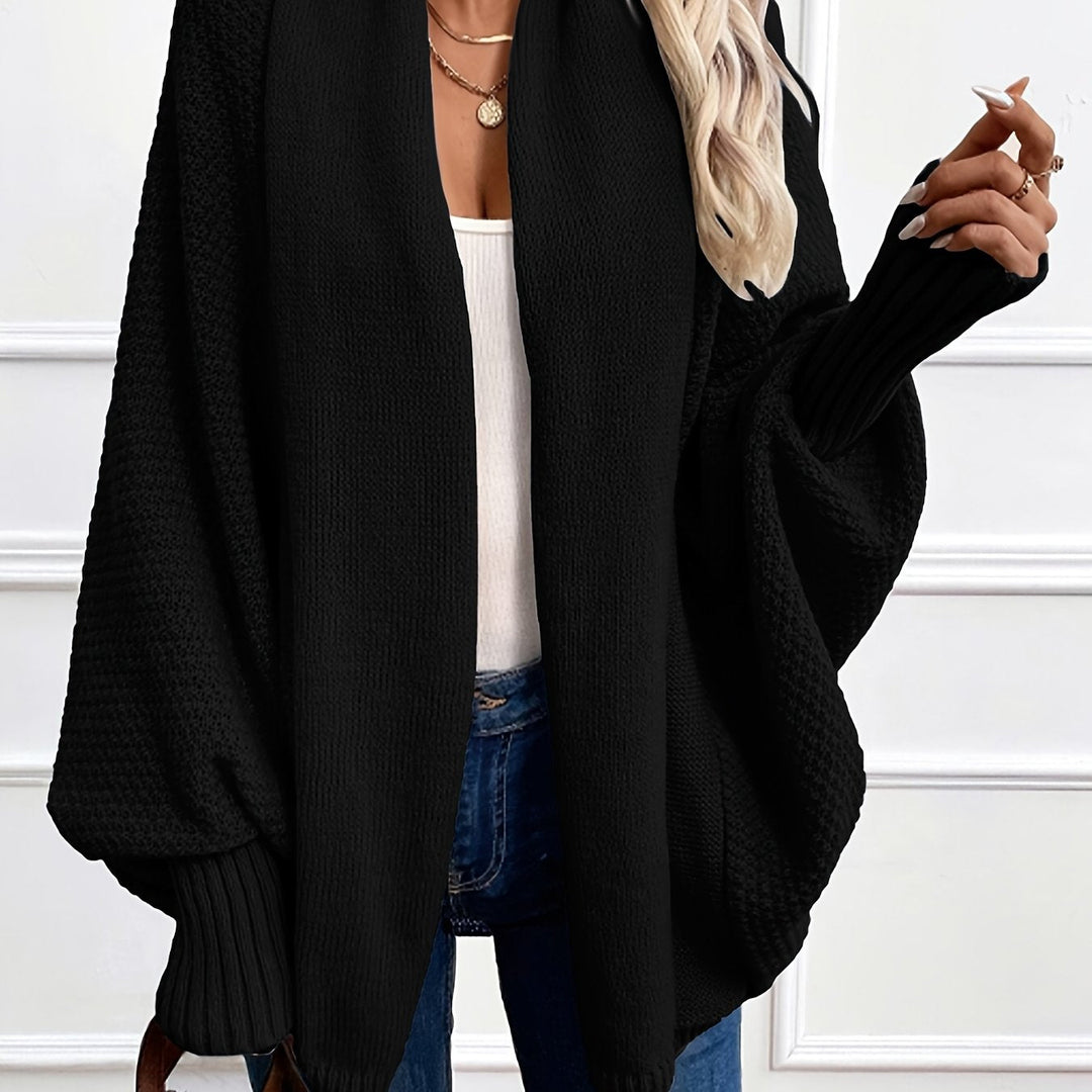 Islay women's batwing cardigan in Black – front view