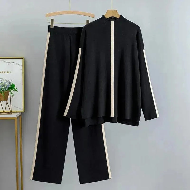 Women's knitted tracksuit set Florrie in Black – product view