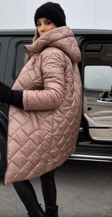 Bogna - Elegant Quilted Puffer Jacket with Hood