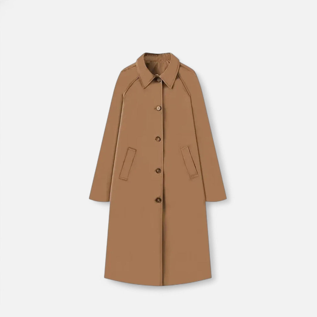 Goathland women's trench coat in Camel – front view