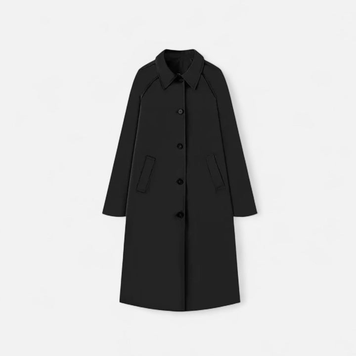 Goathland women's trench coat in Black – front view
