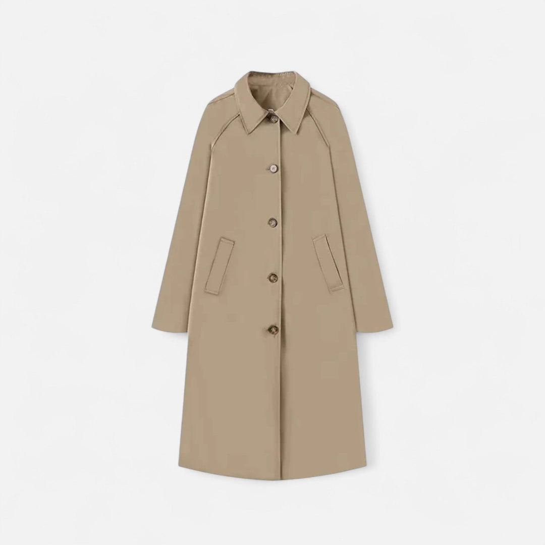 Goathland women's trench coat in Stone – front view