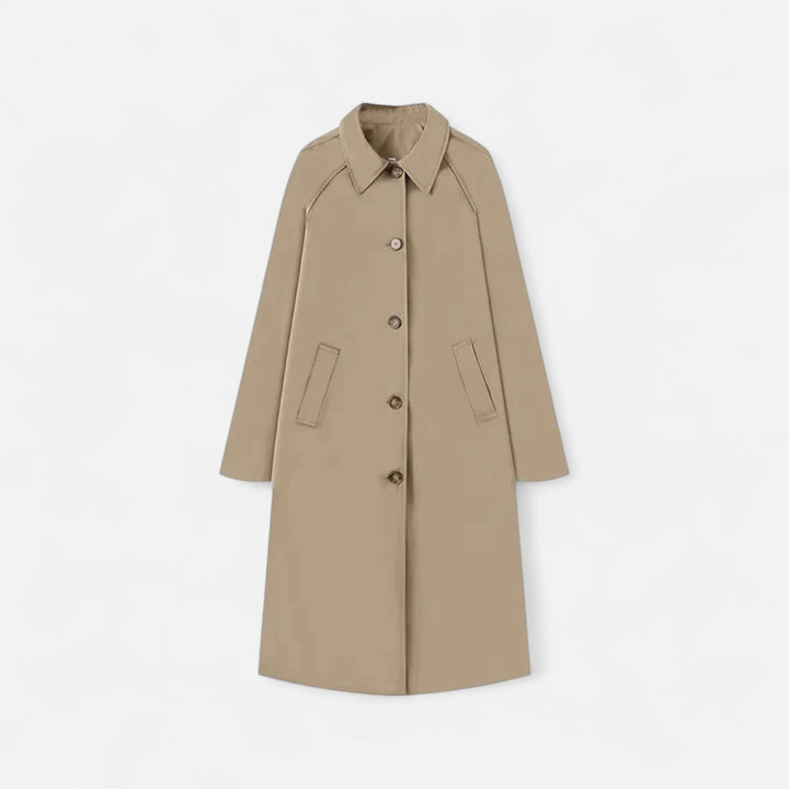 Goathland women's trench coat in Stone – front view