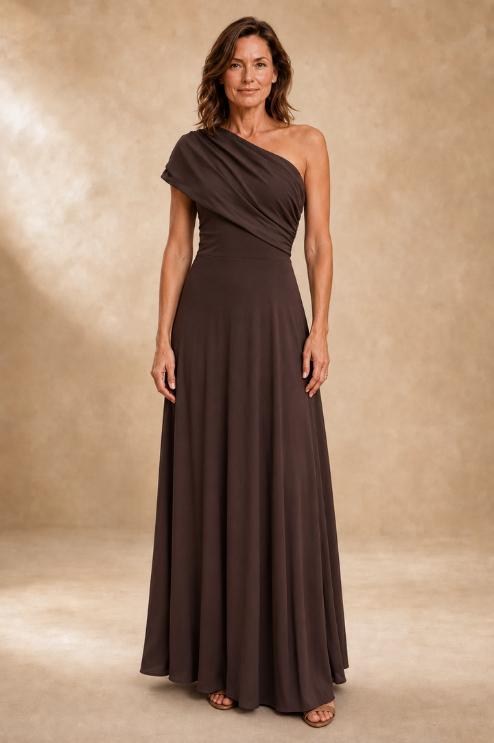 Women's One Shoulder Draped Maxi Dress – Amelia