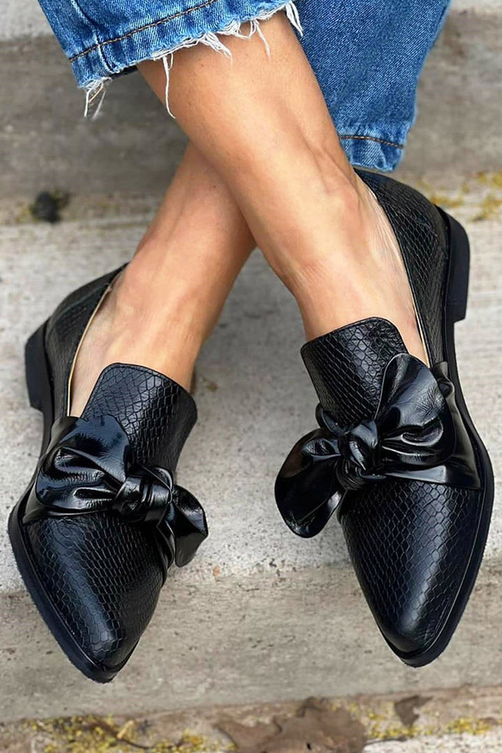 Orla™ - Black bow loafers