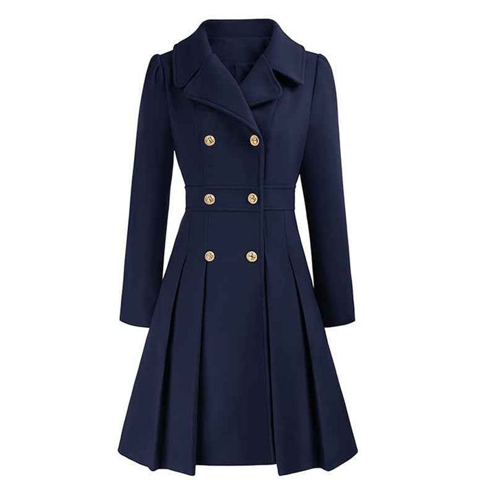 Thirsk women's fit-and-flare coat in Navy Blue – front view