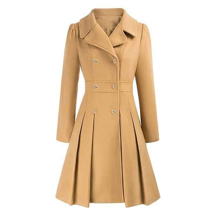 Thirsk women's fit-and-flare coat in Camel – front view