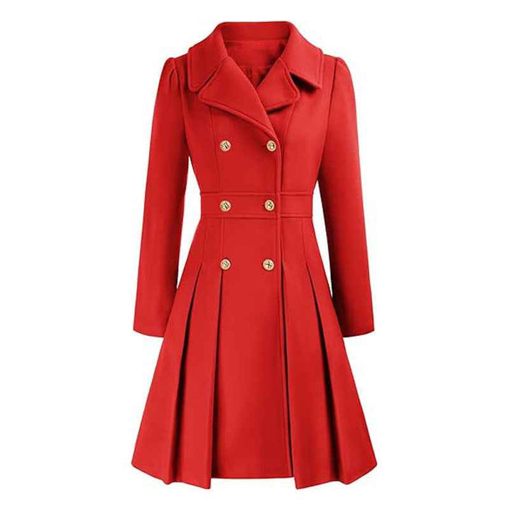 Thirsk women's fit-and-flare coat in Red – front view