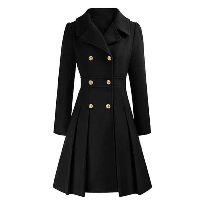 Thirsk women's fit-and-flare coat in Black – front view