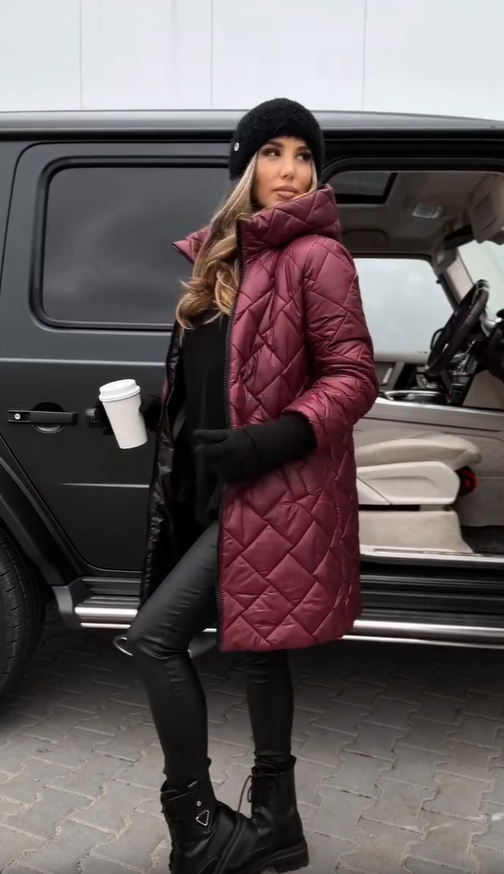 Bogna - Elegant Quilted Puffer Jacket with Hood