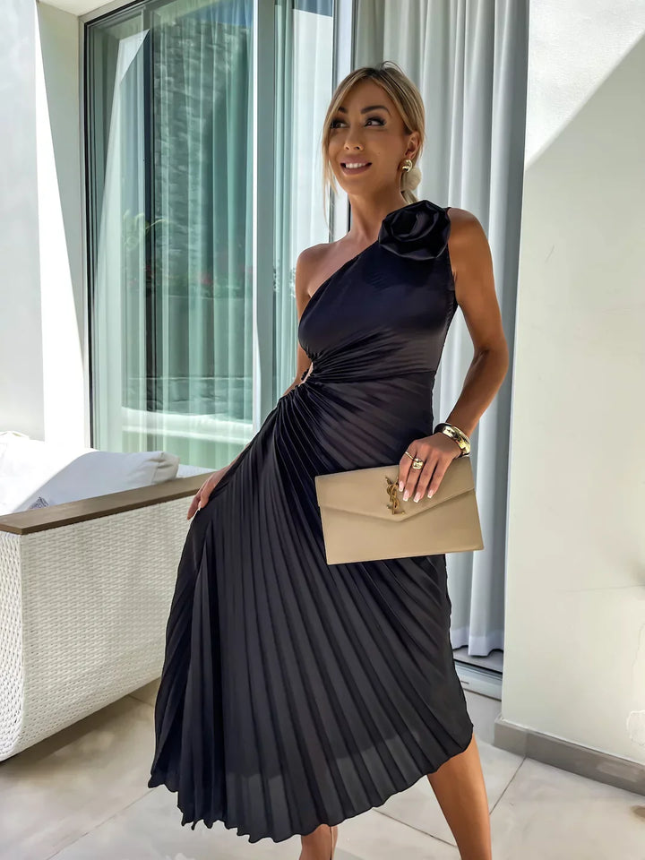 Lizbeth - Flower Shoulder Maxi Dress