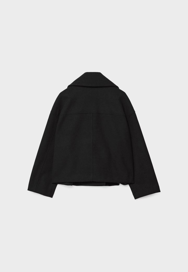 Corbridge women's cropped jacket in Black – back view