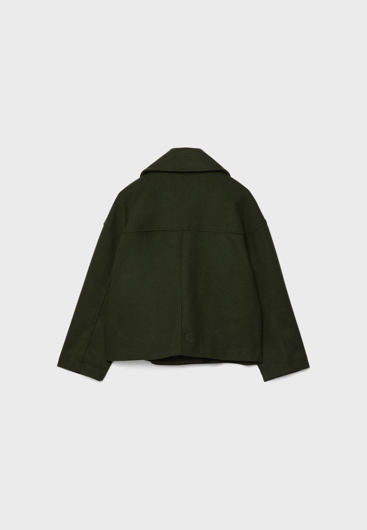 Corbridge women's cropped jacket in Khaki – back view