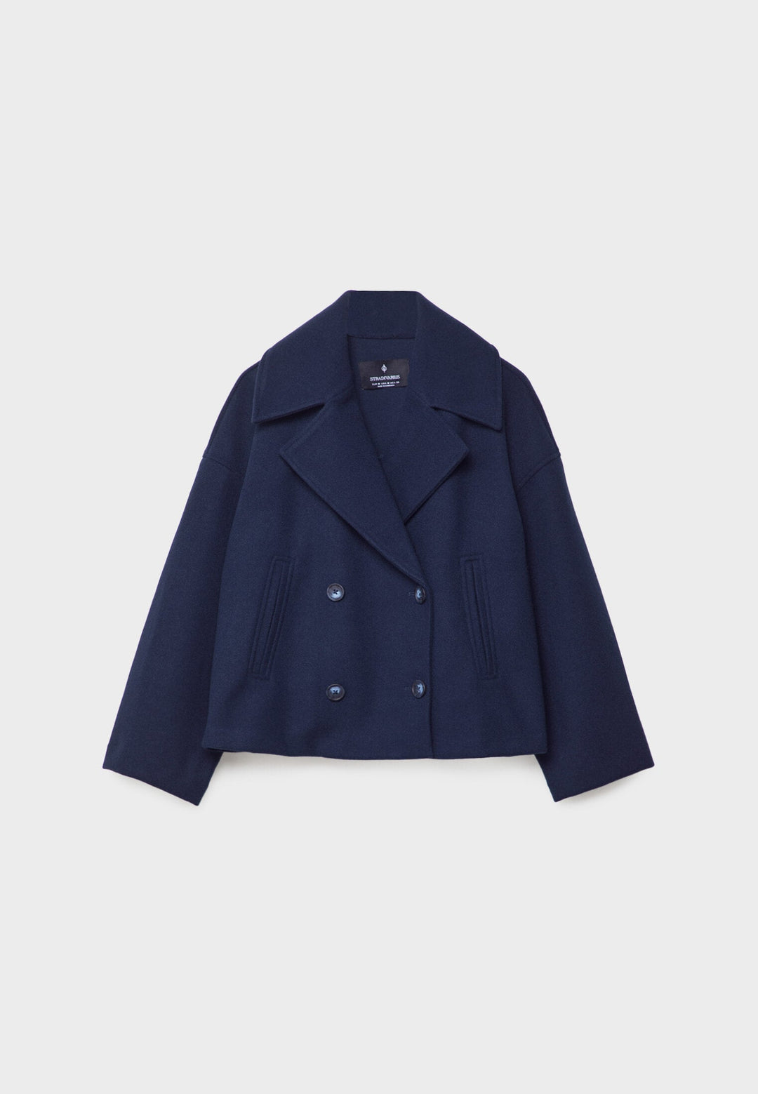 Corbridge women's cropped jacket in Navy – front view