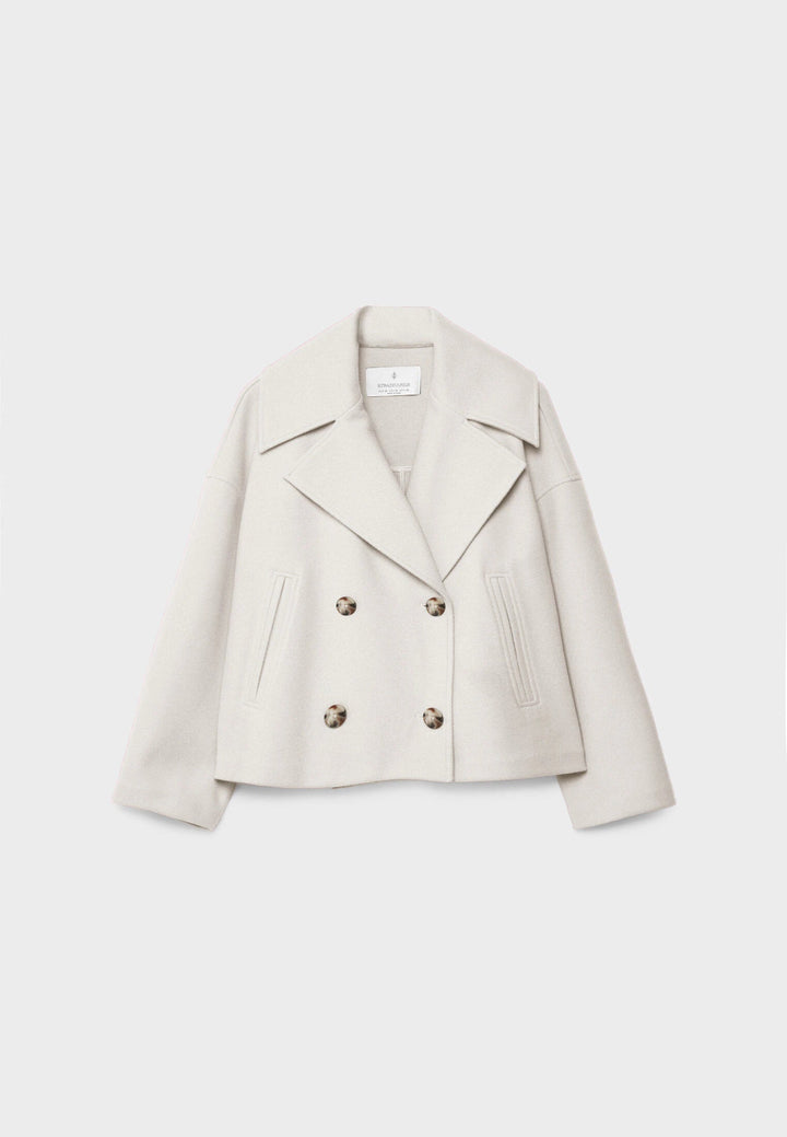 Corbridge women's cropped jacket in Stone – front view