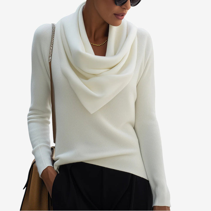Patricia - Draped Collar Sweater.