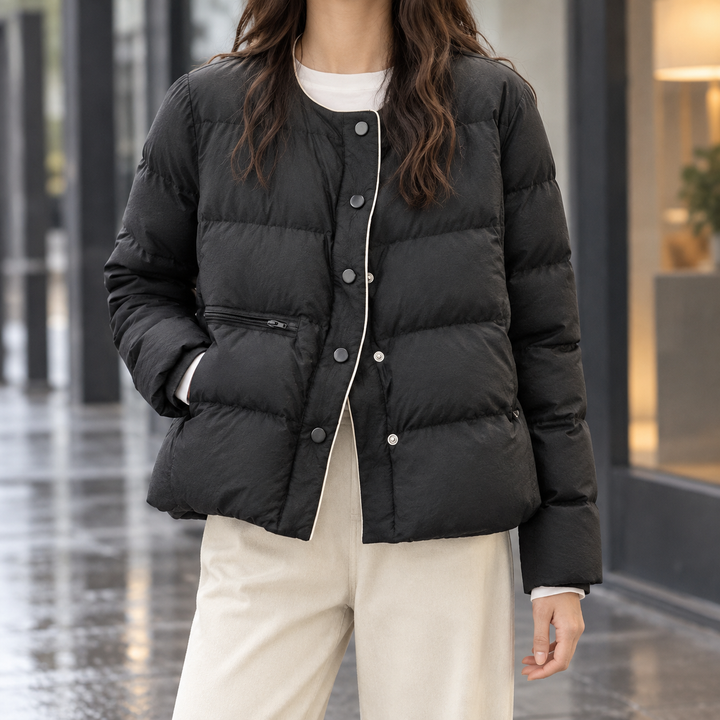 Sedbergh women's quilted down jacket in Black – front view