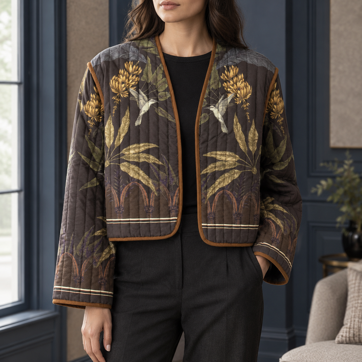 Amersham women's quilted jacket in Floral – front view