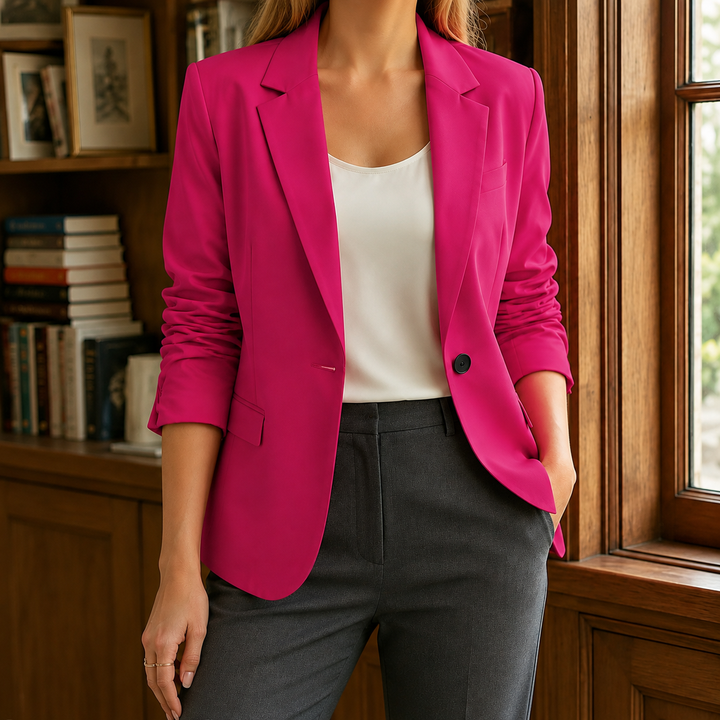 Lichfield women's tailored blazer in Hot Pink – front view