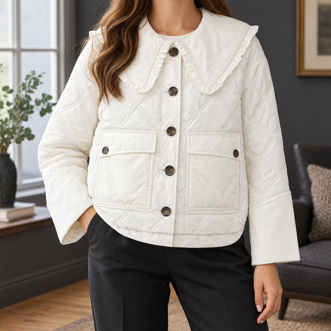 Chepstow women's quilted jacket in White – front view