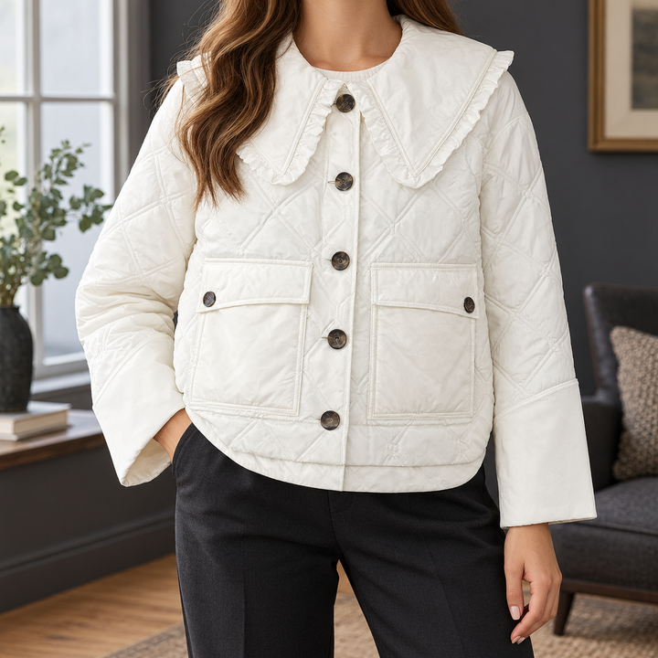 Chepstow women's quilted jacket in White – front view