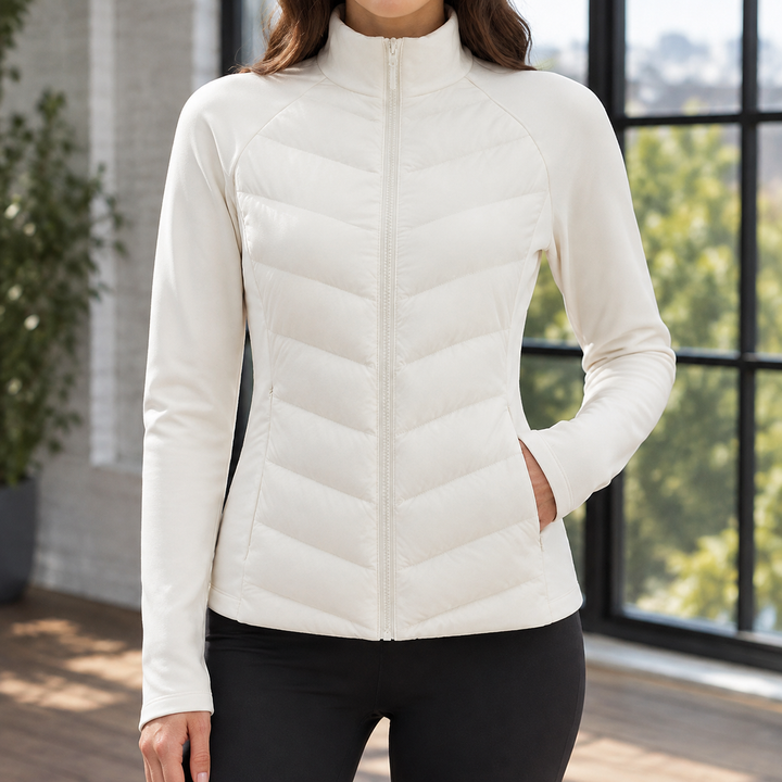 Cranbrook women's quilted jacket in Ivory – front view