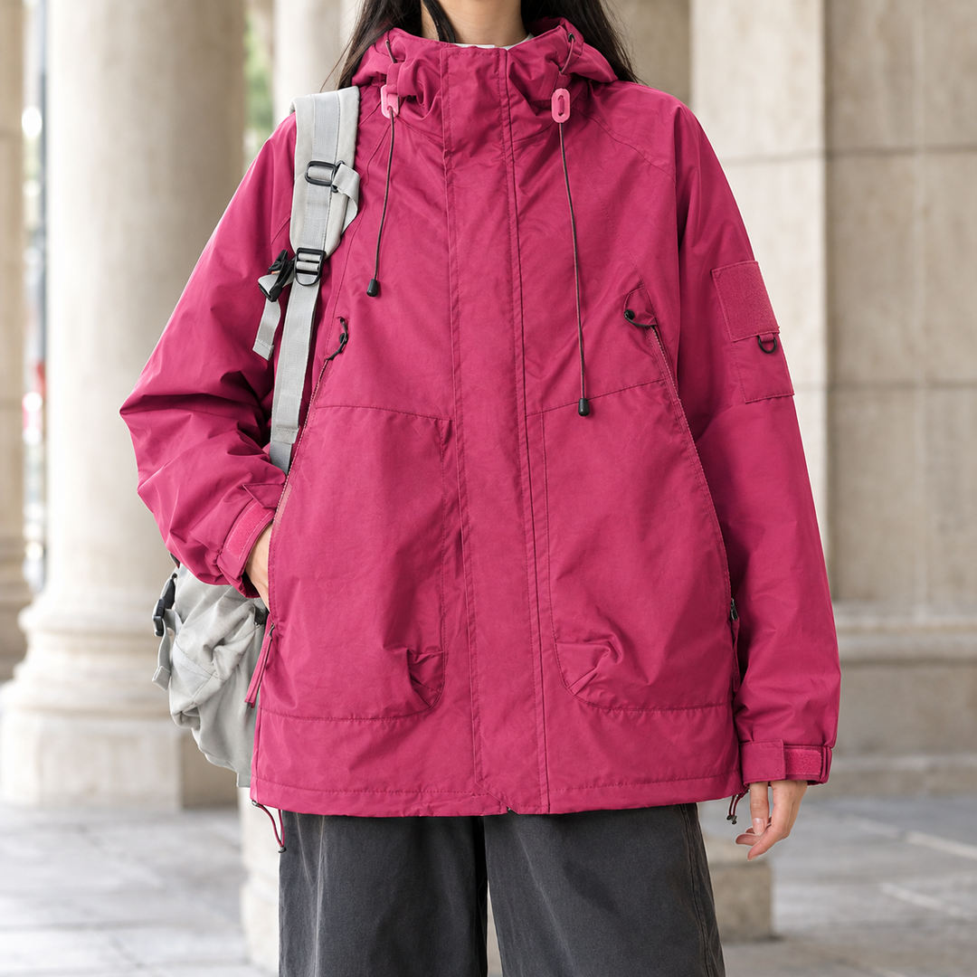 Stirling women's utility jacket in Raspberry – front view