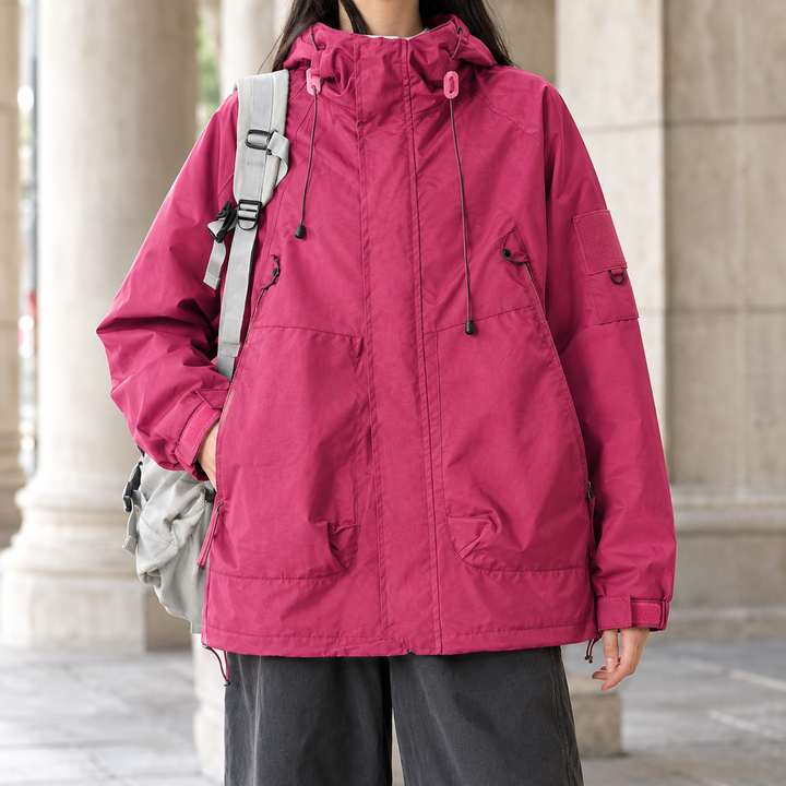 Stirling women's utility jacket in Raspberry – front view