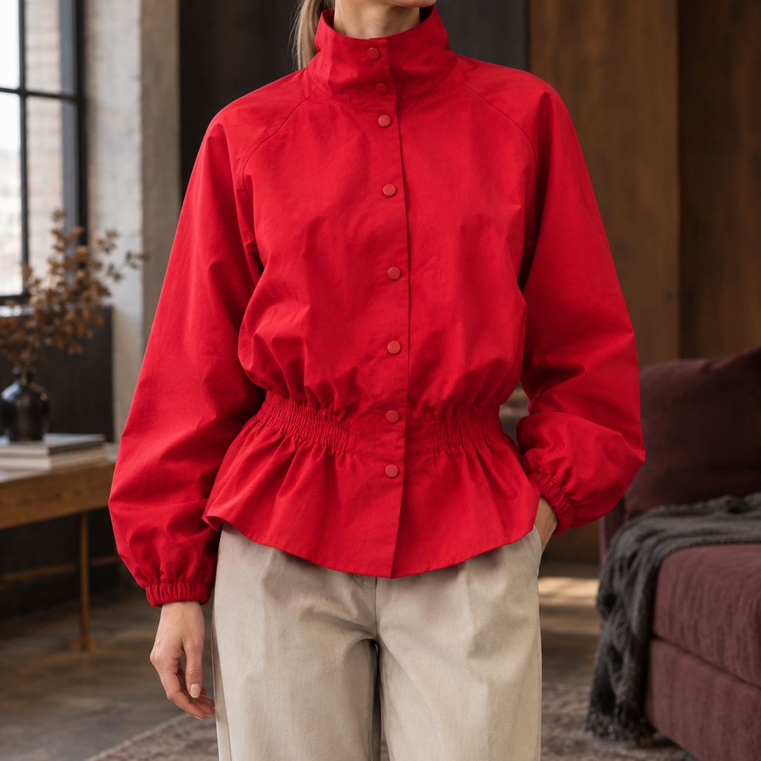 Bedale women's cinched-waist jacket in Red – front view