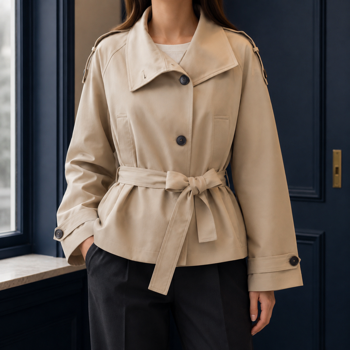 Holmfirth women's trench jacket in Beige – front view