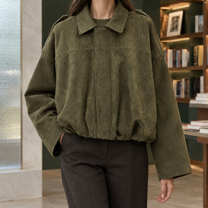 Dunkeld women's bomber jacket in Khaki Green – front view