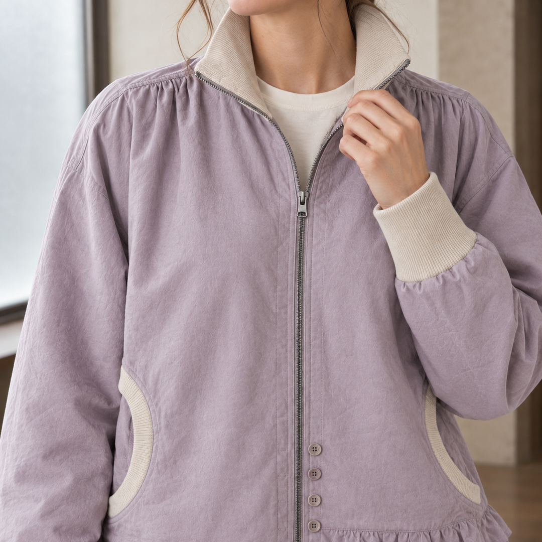 Langholm women's ruffle hem zip jacket – alternate view