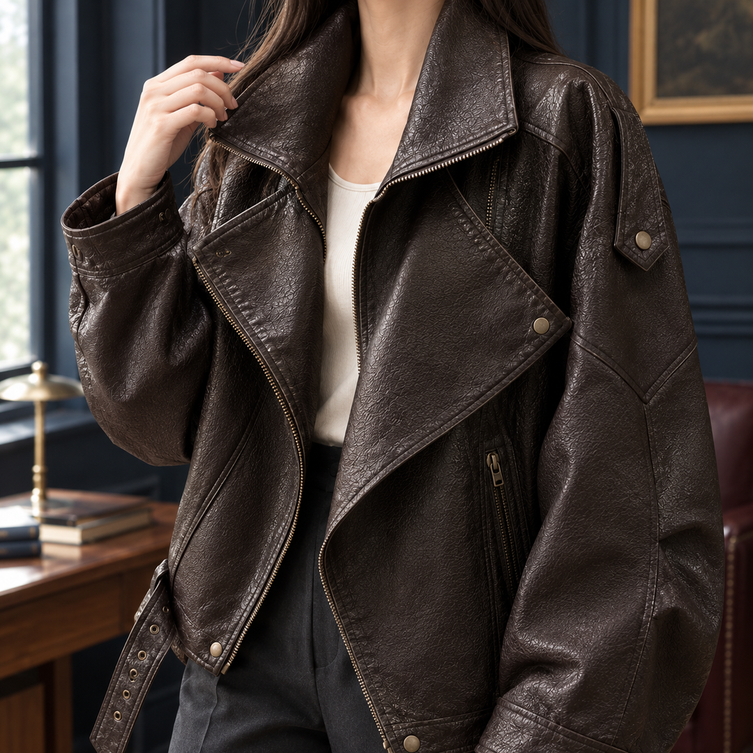 Lyndhurst women's leather-look biker jacket – alternate view