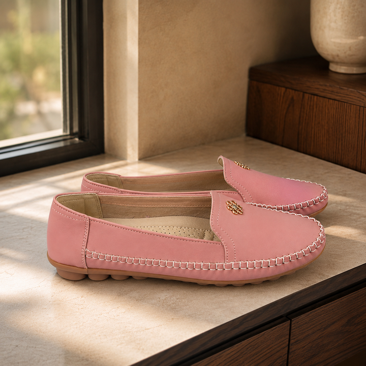 Women's Orthopaedic Cushioned Moccasin Loafers Ravello – Pink – side