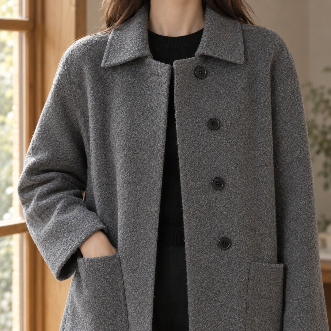 Lyme women's longline wool coat – alternate view