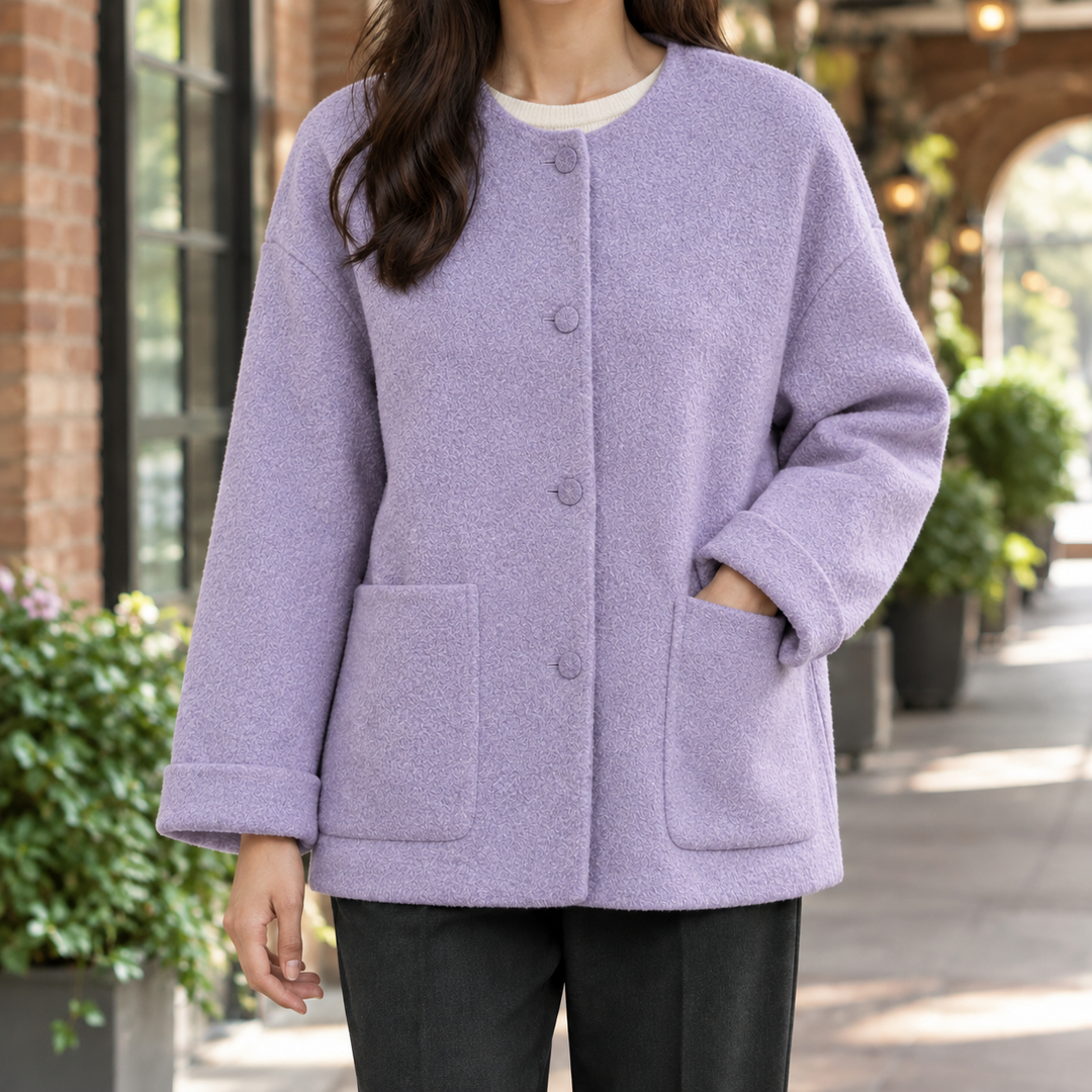 Chichester women's wool jacket in Purple – front view