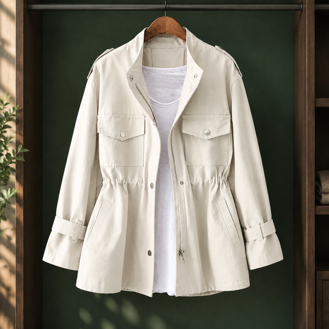 Kirkwall women's utility jacket in Ecru – front view
