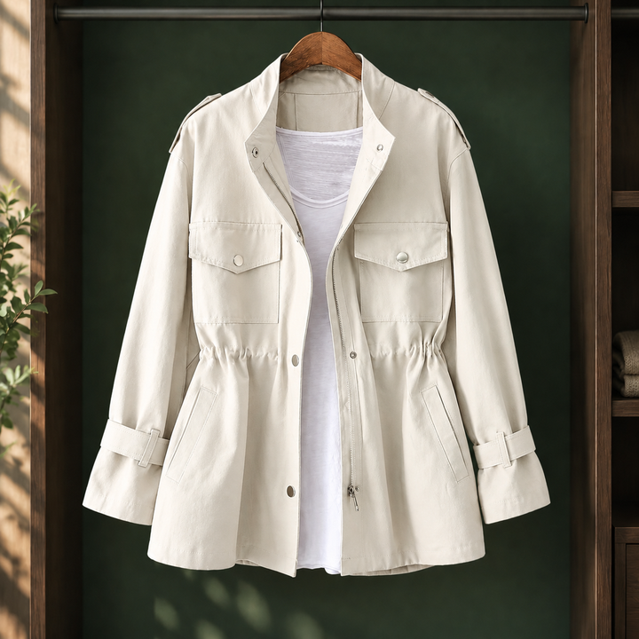 Kirkwall women's utility jacket in Ecru – front view