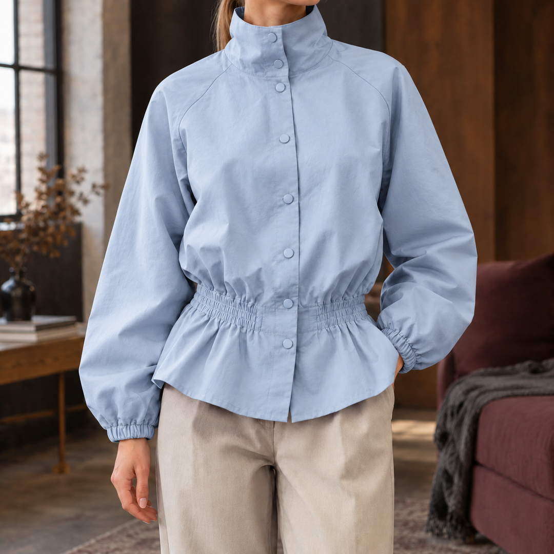Bedale women's cinched-waist jacket in Light Blue – front view