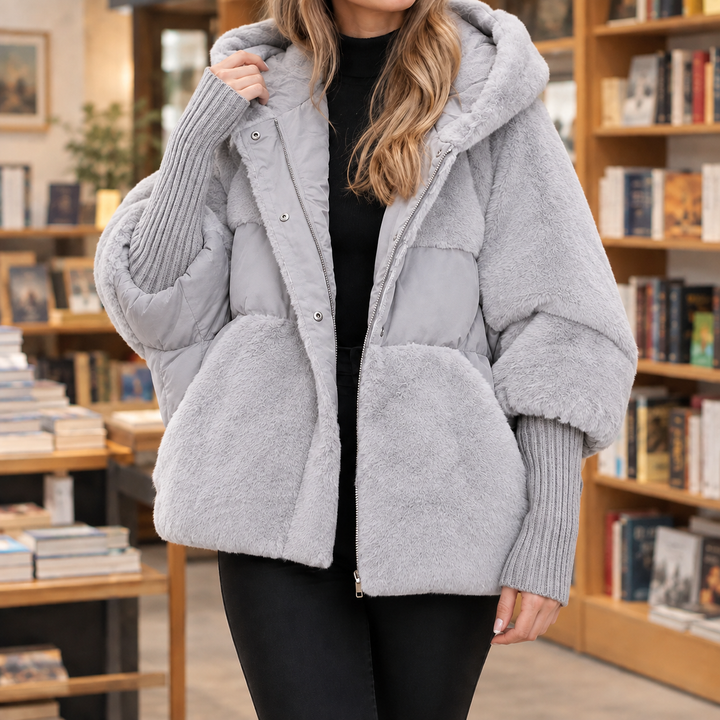 Tonbridge women's hooded jacket in Dove Grey – front view
