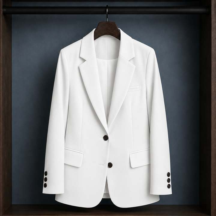 Kingsbridge women's tailored blazer in White – front view