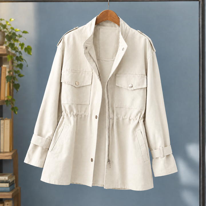Porlock women's utility jacket in Cream – front view