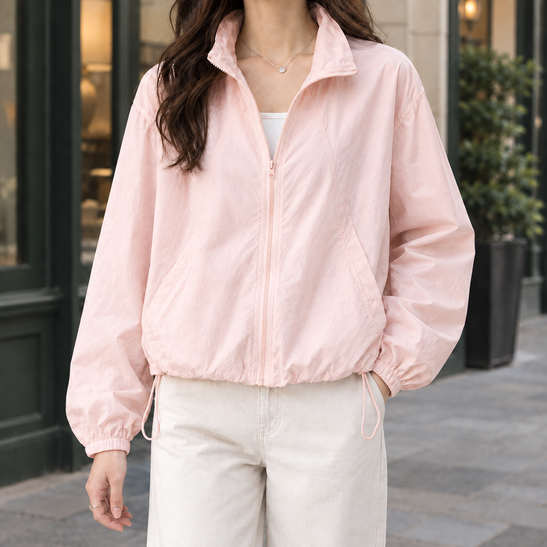 Devizes women's zip-up jacket in Pink – front view