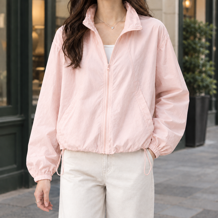 Devizes women's zip-up jacket in Pink – front view