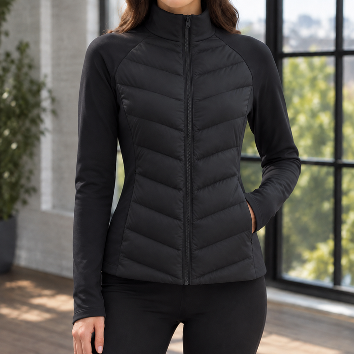 Cranbrook women's quilted jacket in Black – front view