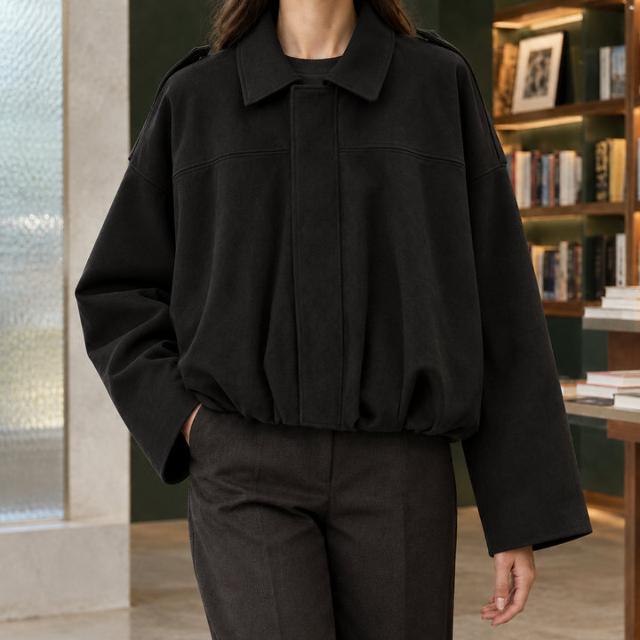 Dunkeld women's bomber jacket in Black – front view