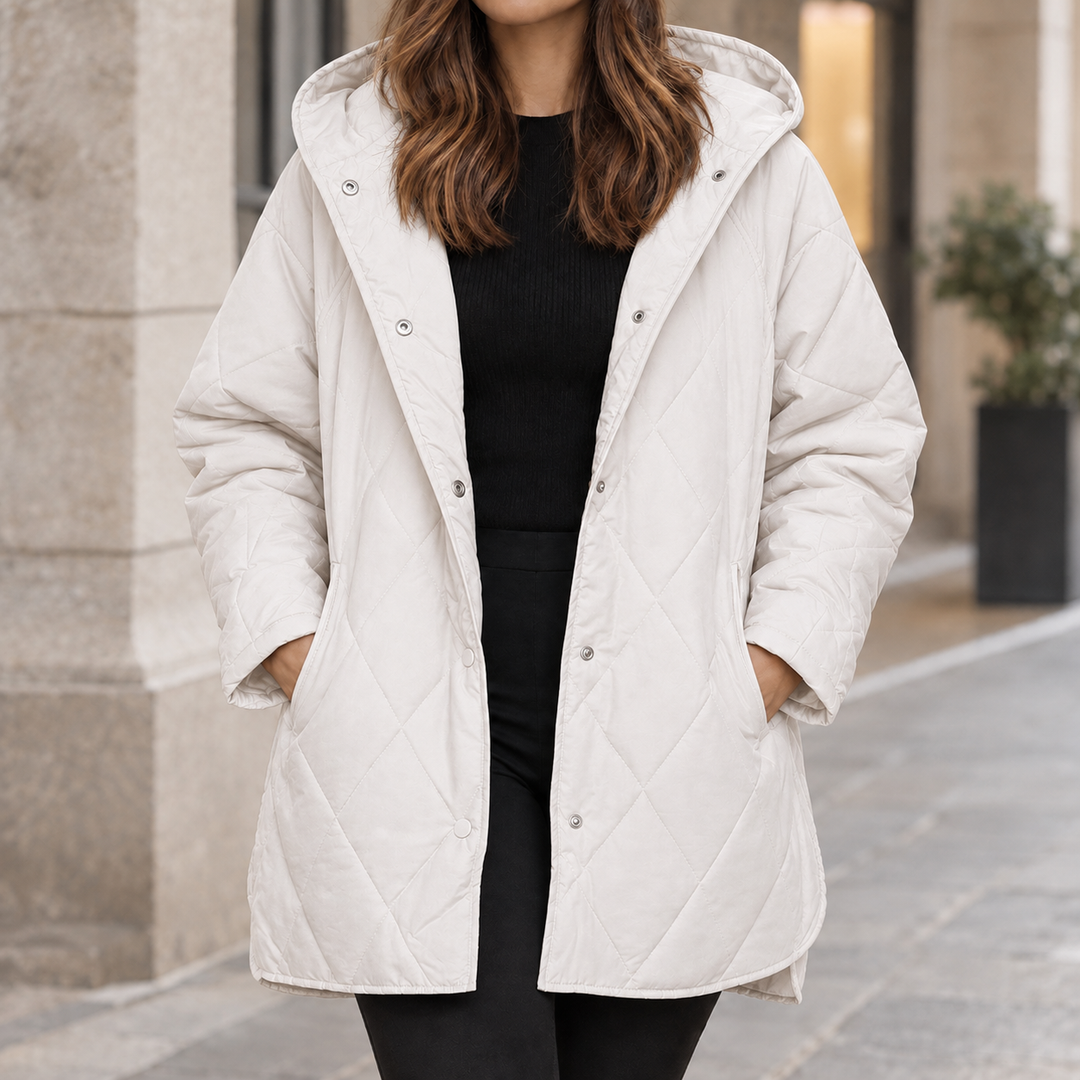 Highgate women's quilted jacket in White – front view