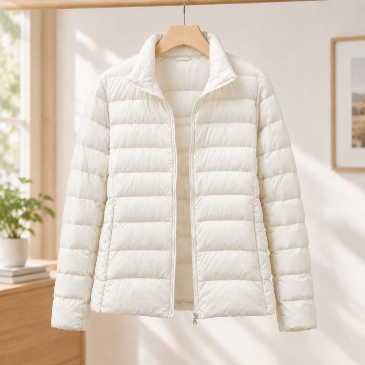 Cromer women's puffer jacket in Ivory – front view