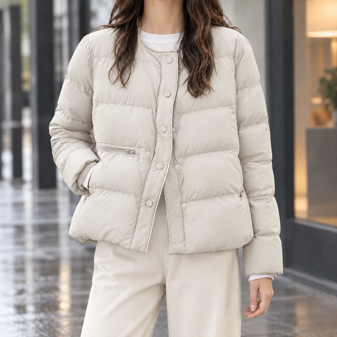 Sedbergh women's quilted down jacket in Beige – front view