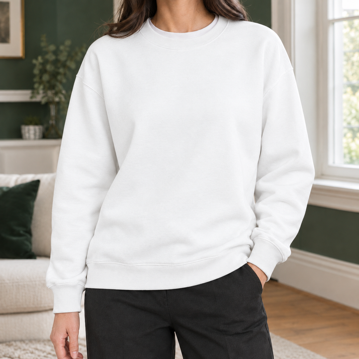 Women's crew neck sweatshirt Mildred in White – product view